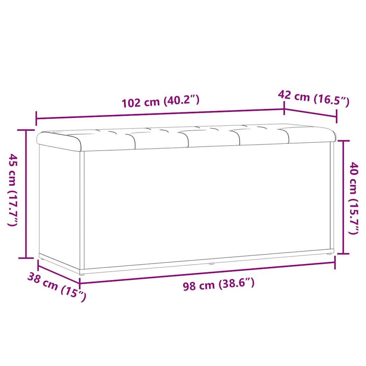 SITZBANK Mit Stauraum Altholz-Optik 102/42/45 Cm Holzwerkstoff - Dunkelbraun, Holzwerkstoff (42/45/102cm) - vidaXL