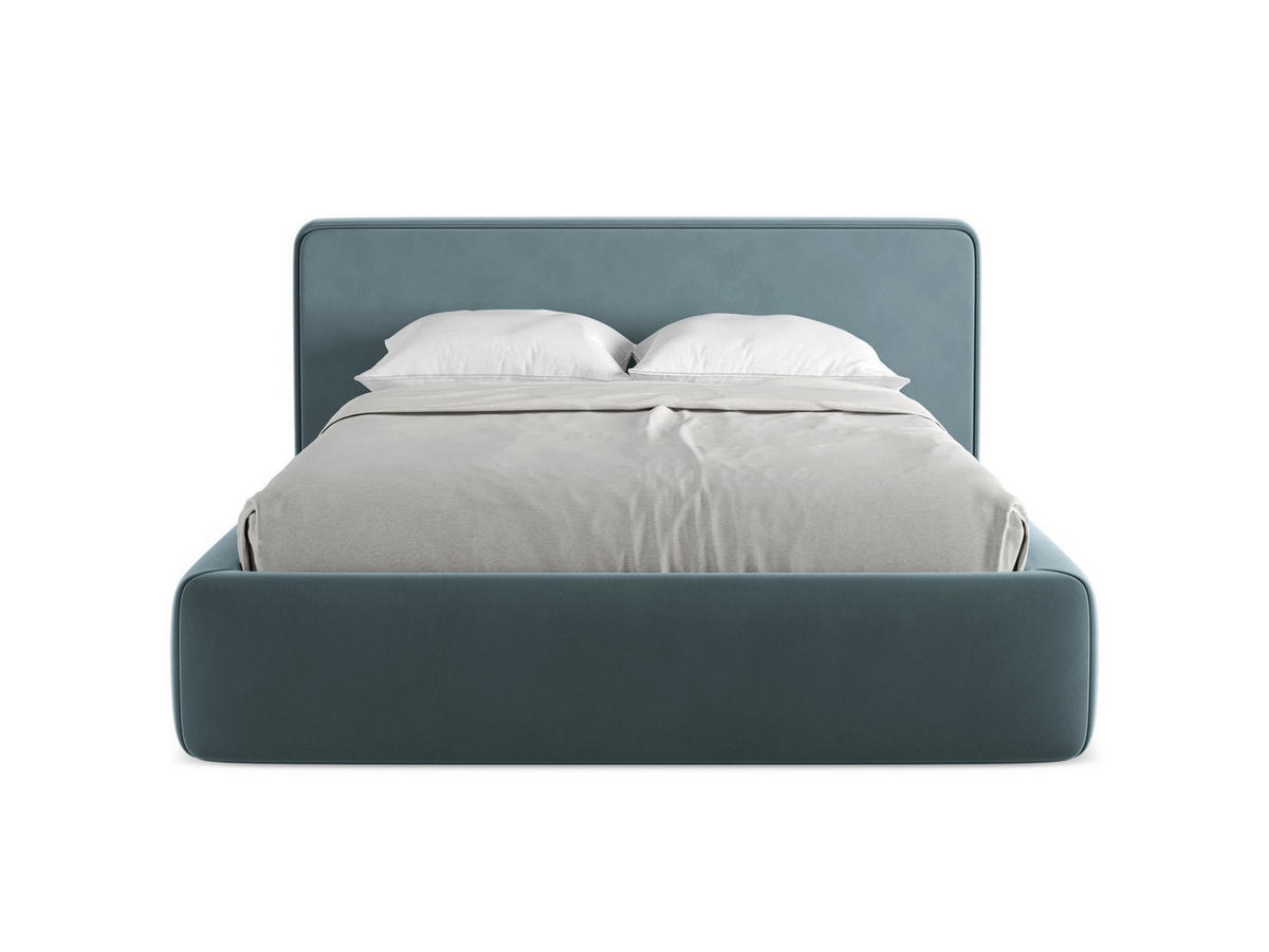 POLSTERBETT mit Bettkasten und Lattenrost 180x225 Blau - Blau/Petrol, Kunststoff/Textil (140/200cm) - Makamii