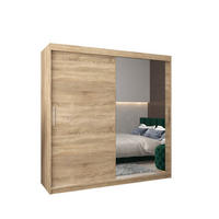 SCHWEBETÜRENSCHRANK 200/200/62 2-türig - Silberfarben/Sonoma Eiche, Holz/Kunststoff (200/200/62cm) - MÖBEL KRYSPOL