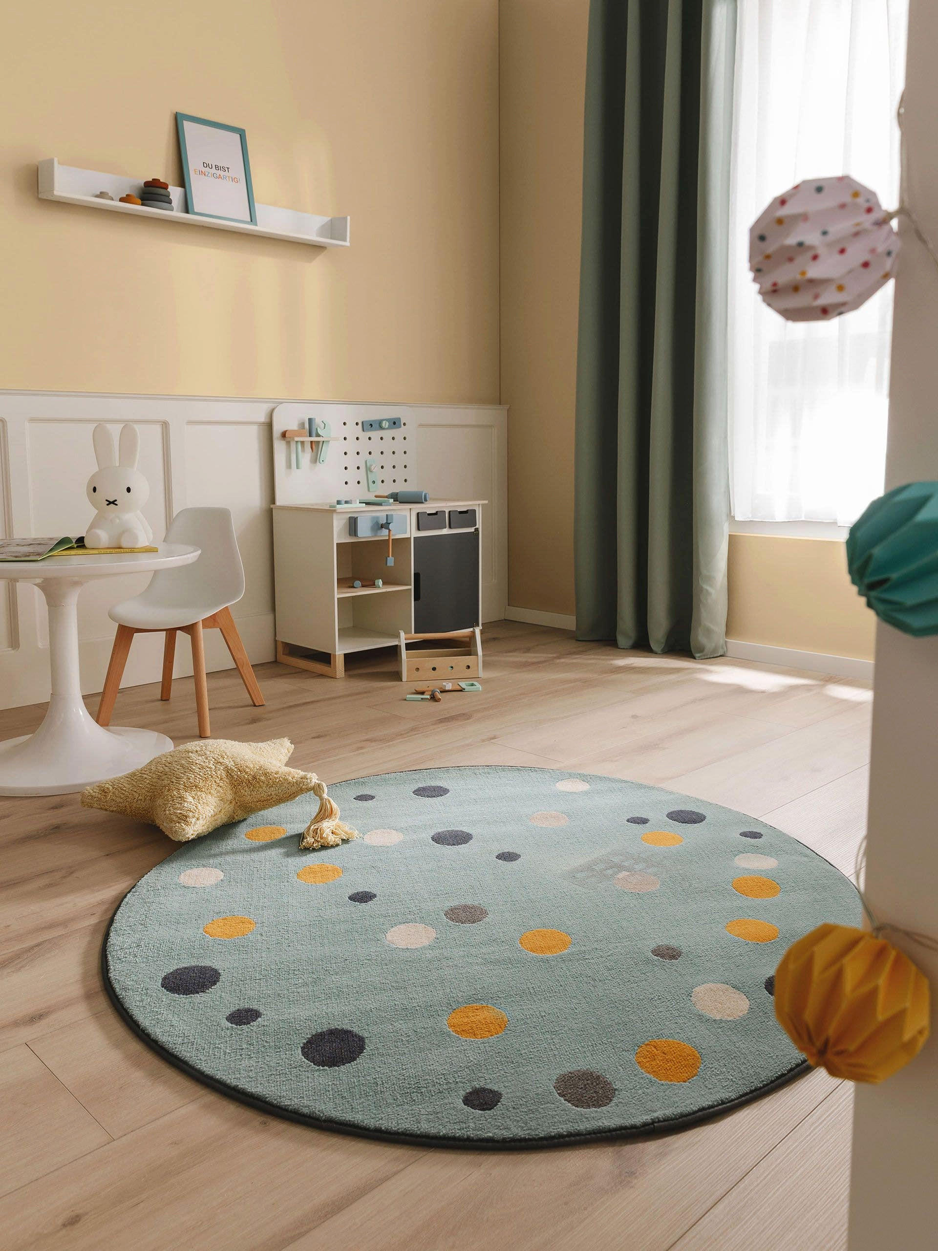 KINDERTEPPICH Juno Multicolor/Blau ø 120 cm rund - Multicolor, Textil (120/120cm) - Lytte