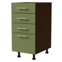 SCHUBLADENUNTERSCHRANK Brerra D4A/40 Korpus lava / Front RAL 6025 farngrün Matt 40 / 50 / 82 cm - Dunkelgrau/Grün, Holz/Holzwerkstoff (40/82/50cm) - Feldmann-Wohnen