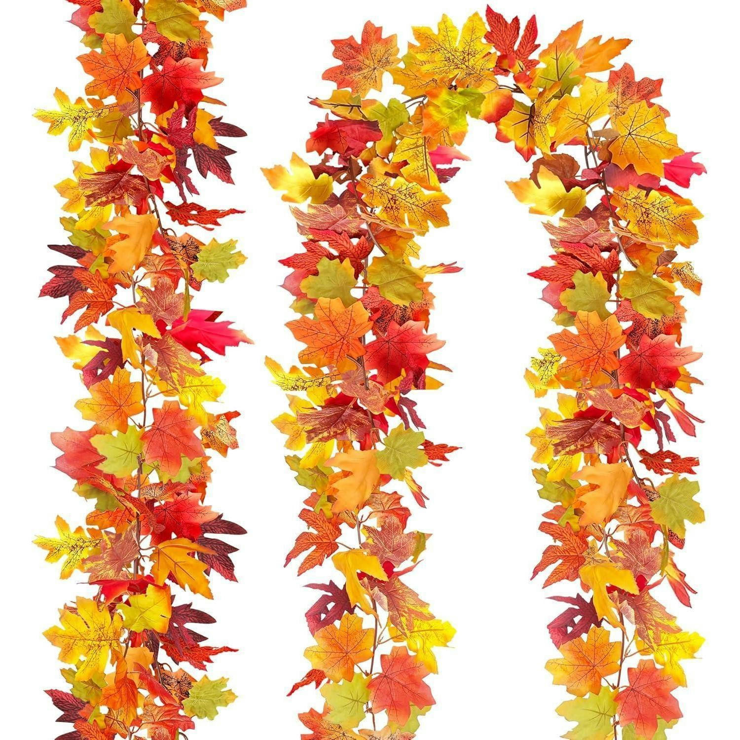 GIRLANDE Herbstblätter 2-teiliges Set 1.74 m - Multicolor, Kunststoff (10cm)