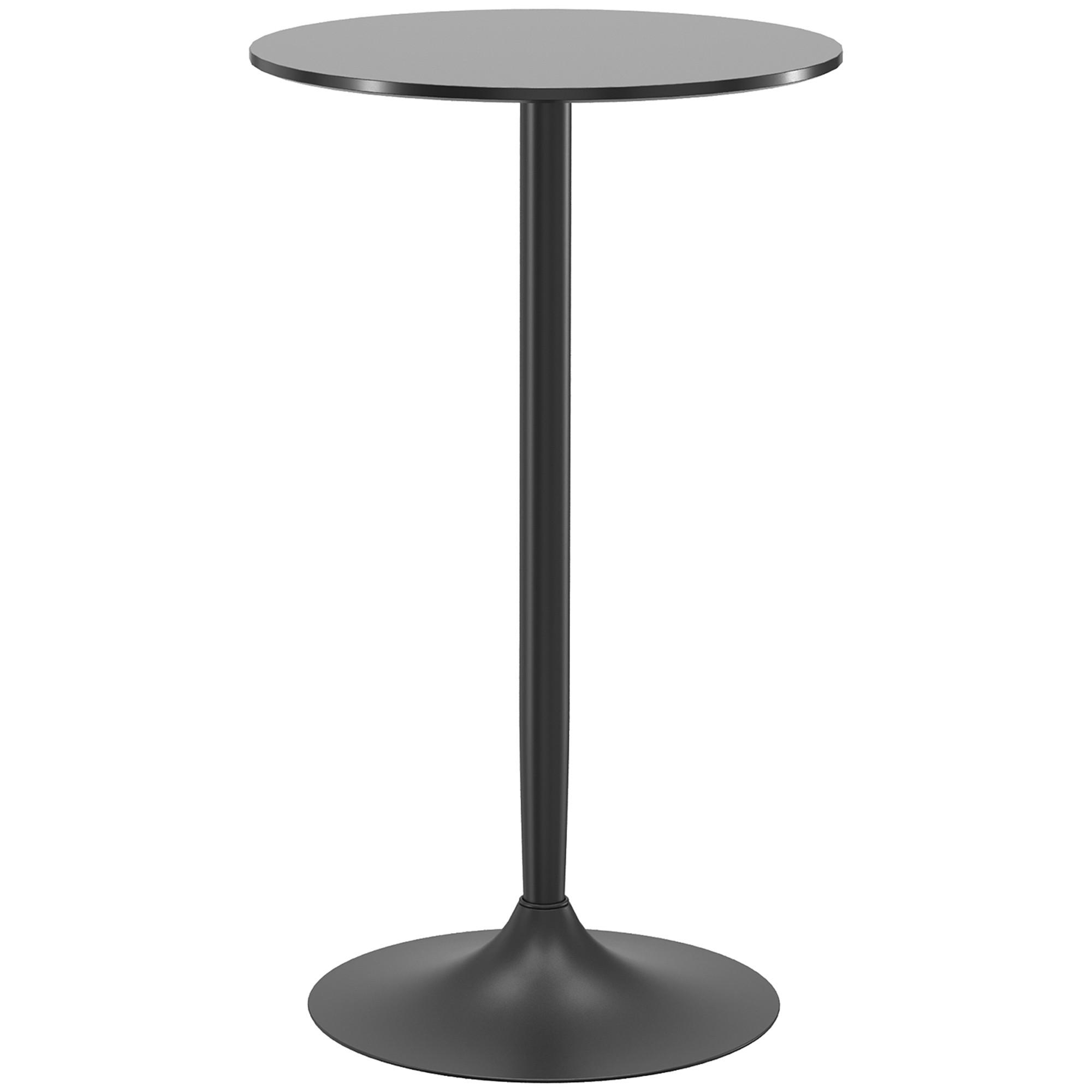 BARTISCH, MDF, Stahl, Schwarz - Schwarz, Kunststoff (60/102/60cm) - HOMCOM