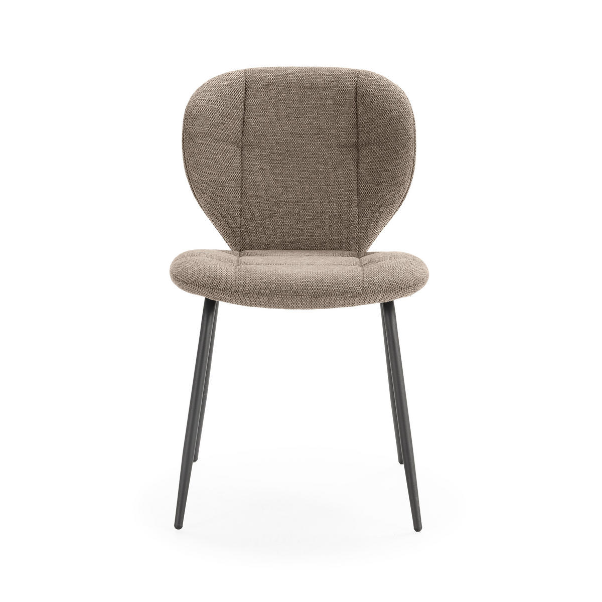 STÜHLEN (Set aus 2) aus stoff mit schwarzen metallbeinen - maori 50/48,5/48 cm - Braun, Textil (48.5/48/50cm) - Calicosy