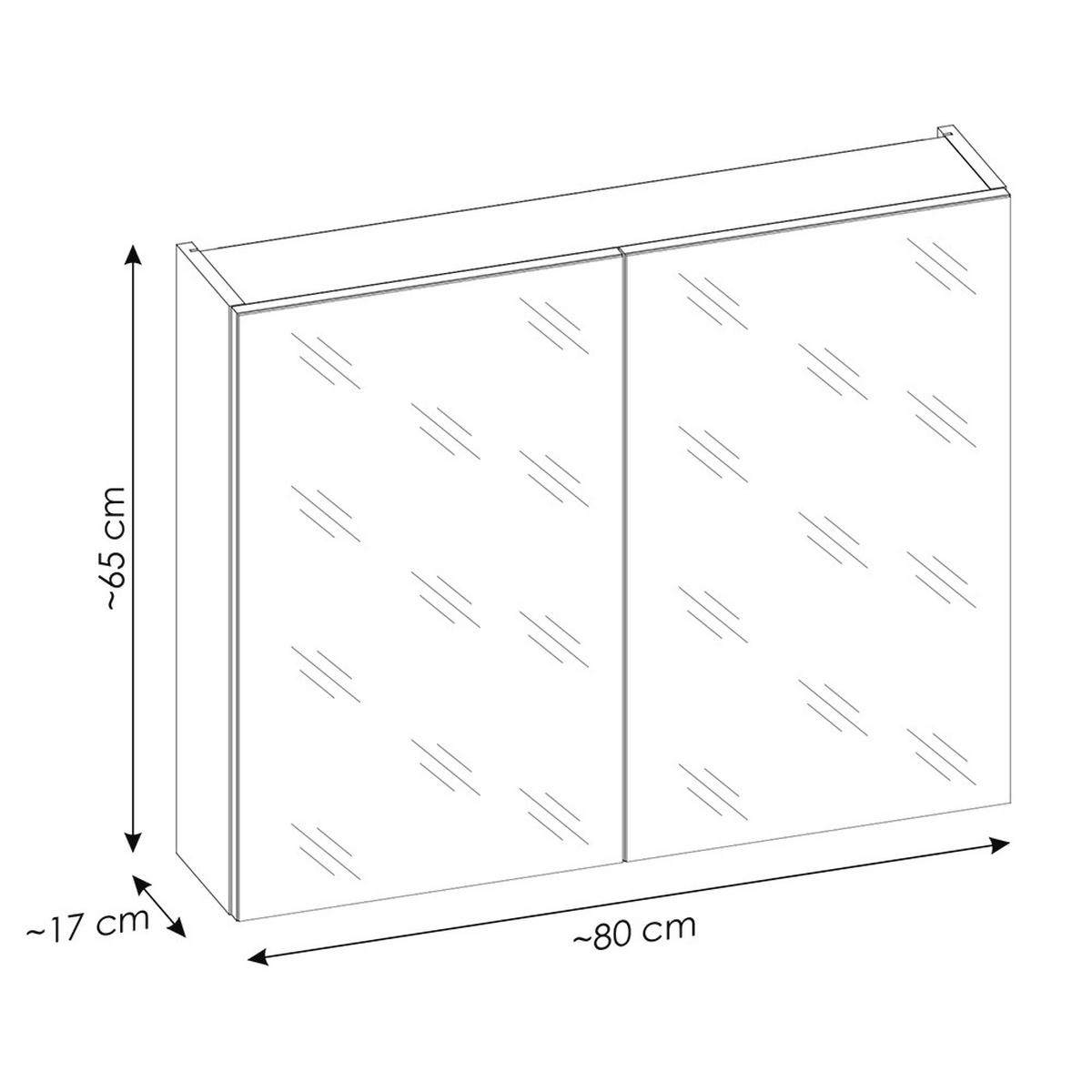 SPIEGELSCHRANK Puebla-56 - Schwarz, Holzwerkstoff (180/70/17cm) - Lomado