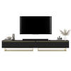 TV-LOWBOARD 2-er Set Selene Glamour Schwarz Matt mit Metallrahmen 140 cm - Goldfarben/Schwarz, Holzwerkstoff/Metall (280/44/35cm) - Meble Lindner