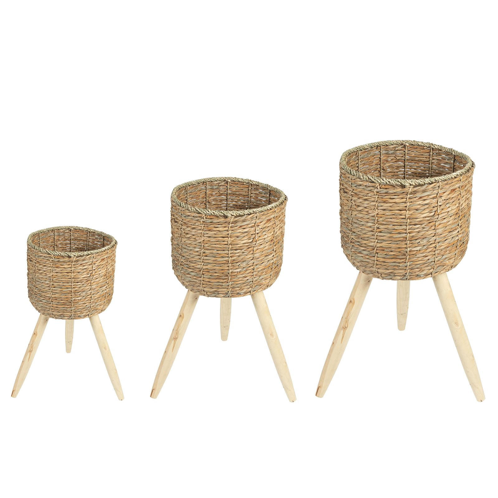 ÜBERTÖPFE NAPARI - Naturfarben, Holz (29/56/29cm) - IDIMEX