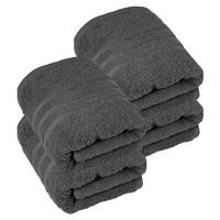 HANDTUCH 50x100 cm London Anthrazit Grau 4er Set - Anthrazit, Textil (50/100cm) - Lashuma