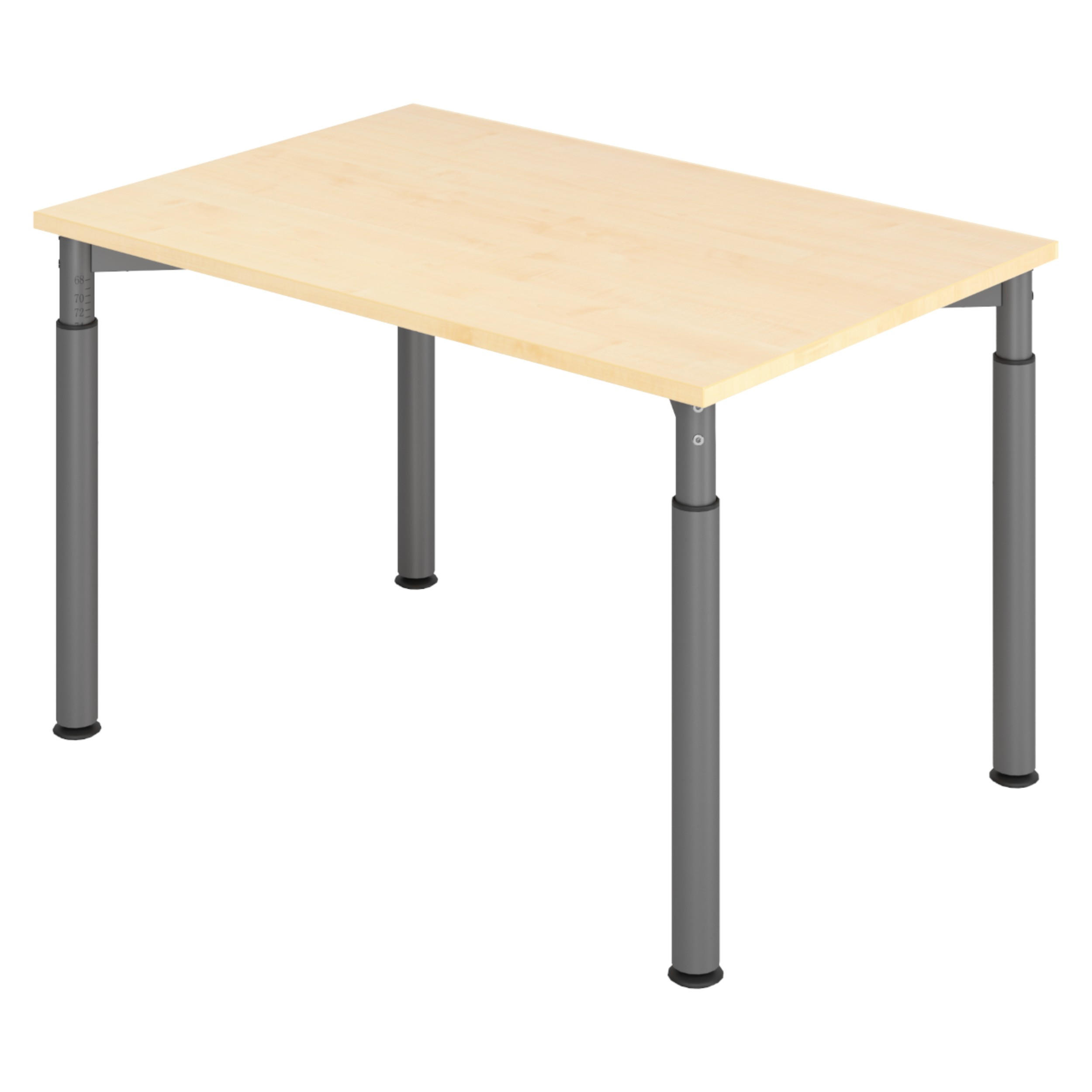 SCHREIBTISCH Serie-Y 80/120/74 cm in Ahornfarben/Graphitfarben - Ahornfarben/Graphitfarben, Holzwerkstoff (80/120/74cm) - bümö