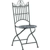 GARTENKLAPPSTUHL Metall Anthrazit - Anthrazit, Metall (39/94/53cm) - CLP