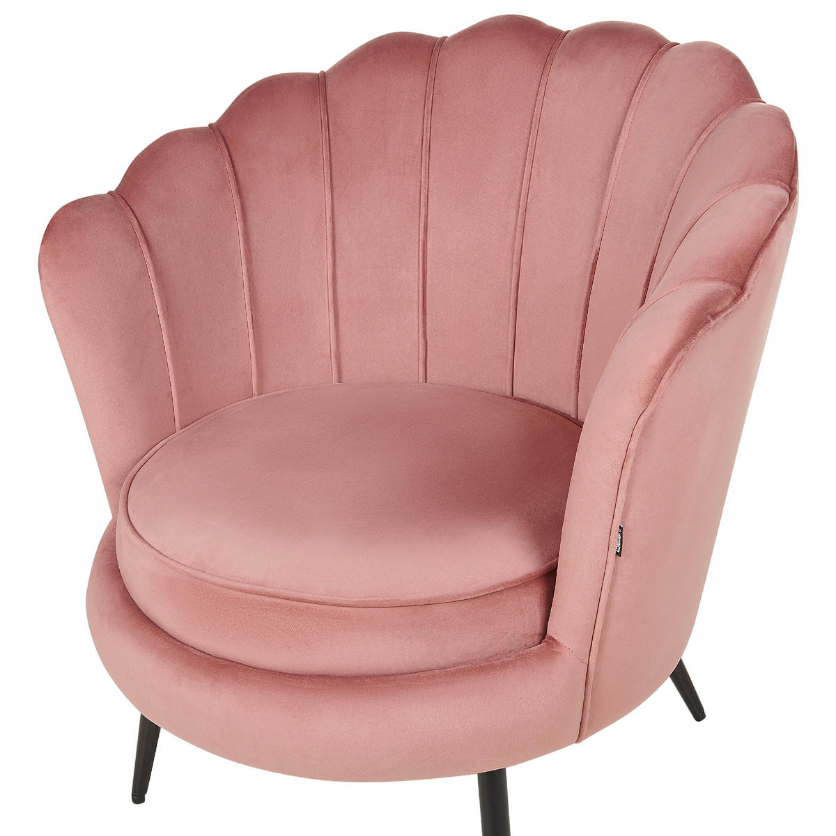 SESSEL Samtstoff Rosa Lovikka - Pink/Schwarz, Textil (79/85/77cm) - Beliani