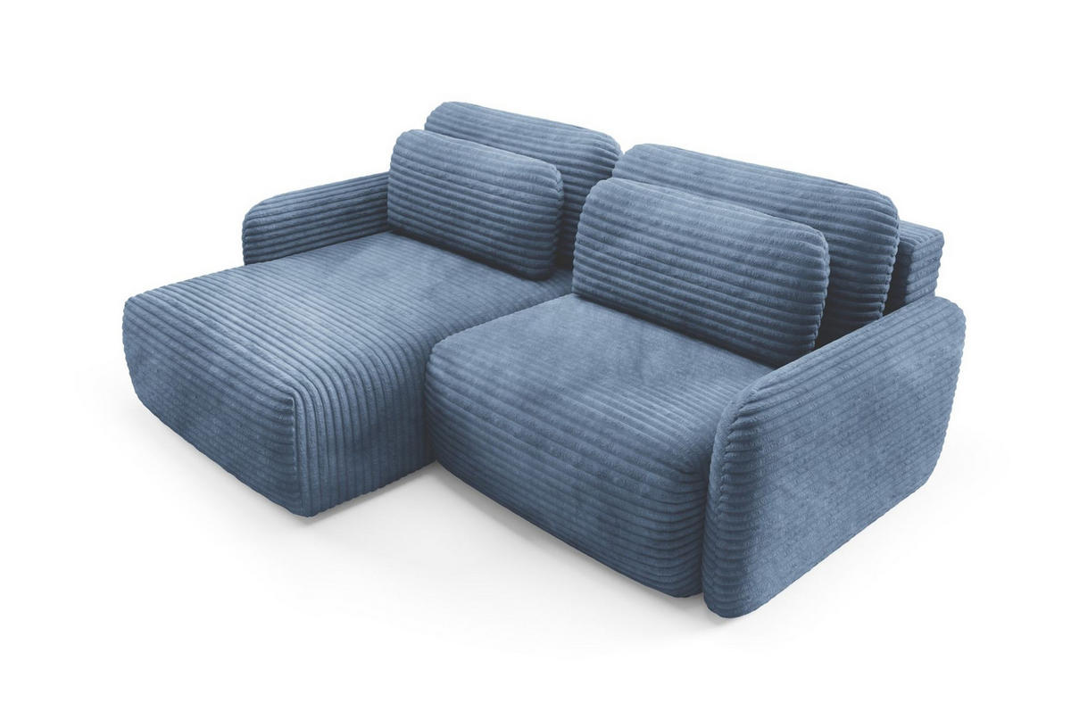 ECKSOFA Simone Mit Schlaffunktion - Blau, Holzwerkstoff/Textil (240/165cm) - Fun Möbel