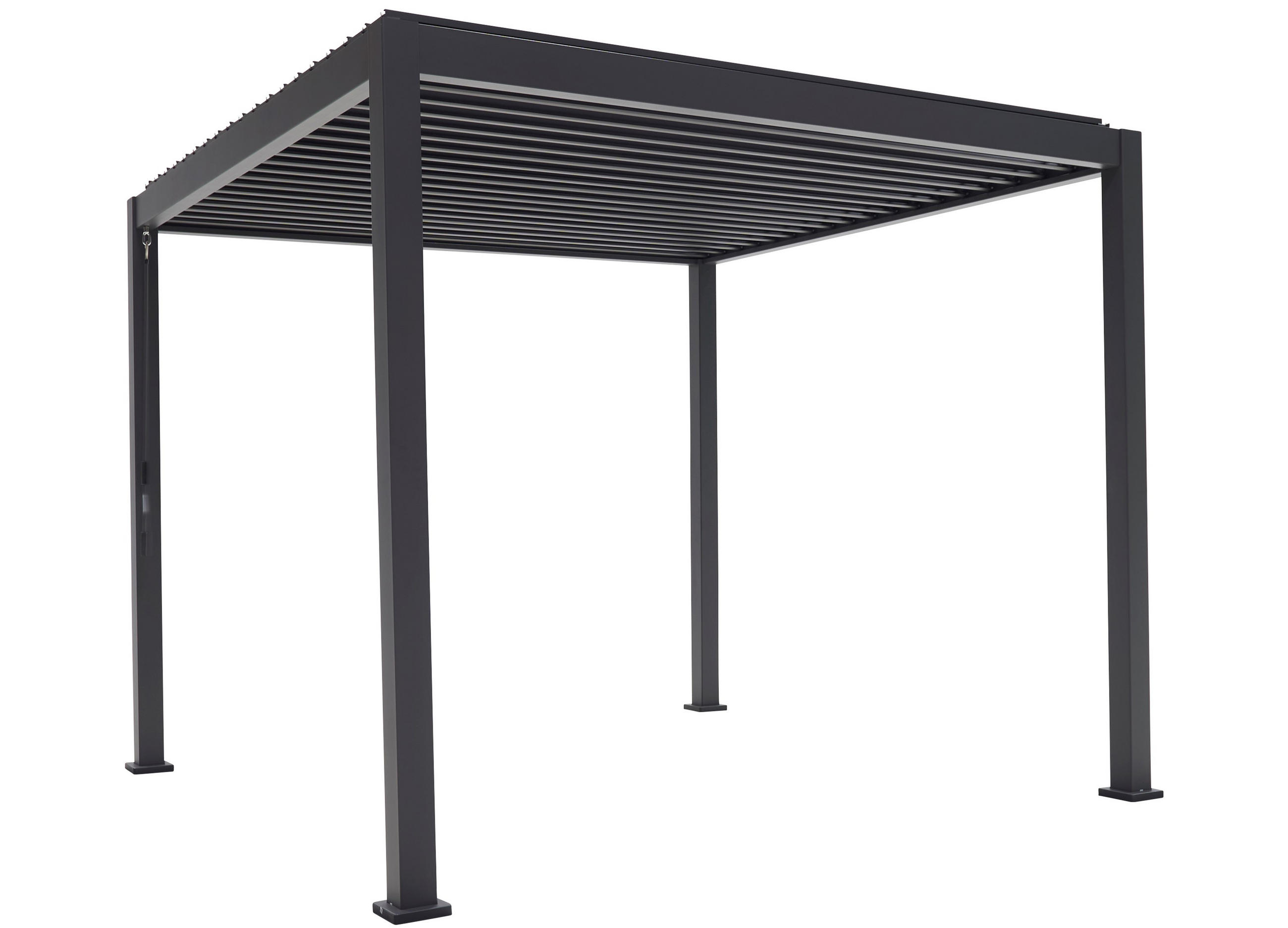 LAMELLENDACH-PERGOLA Mirador Basic 3x3 m Anthrazit Aluminium - Grau, Kunststoff (300/240/300cm) - Green Spirit