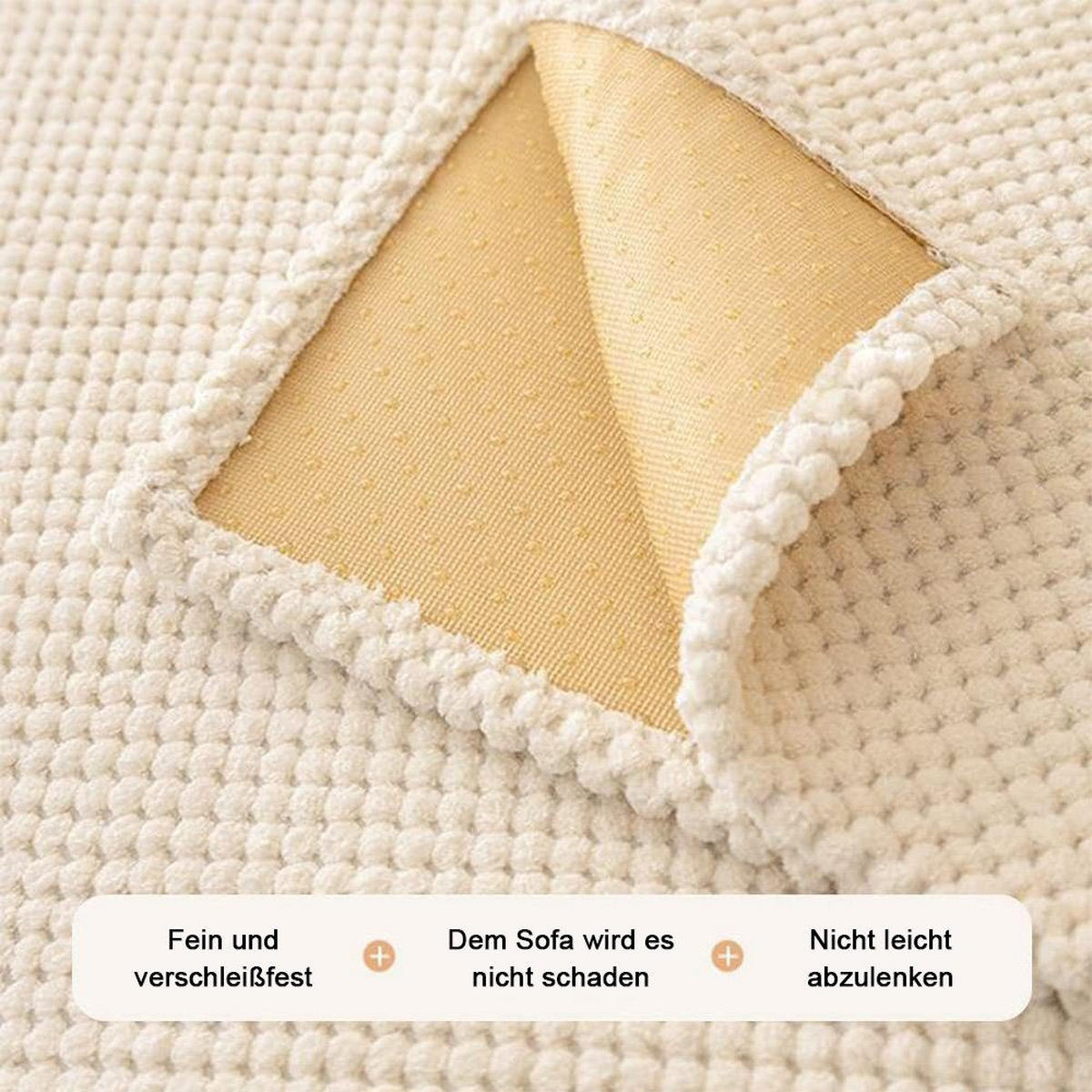 SOFADECKE Kordsamt Rutschfeste 1 Stück - Beige, Textil (70/150cm) - Kaket