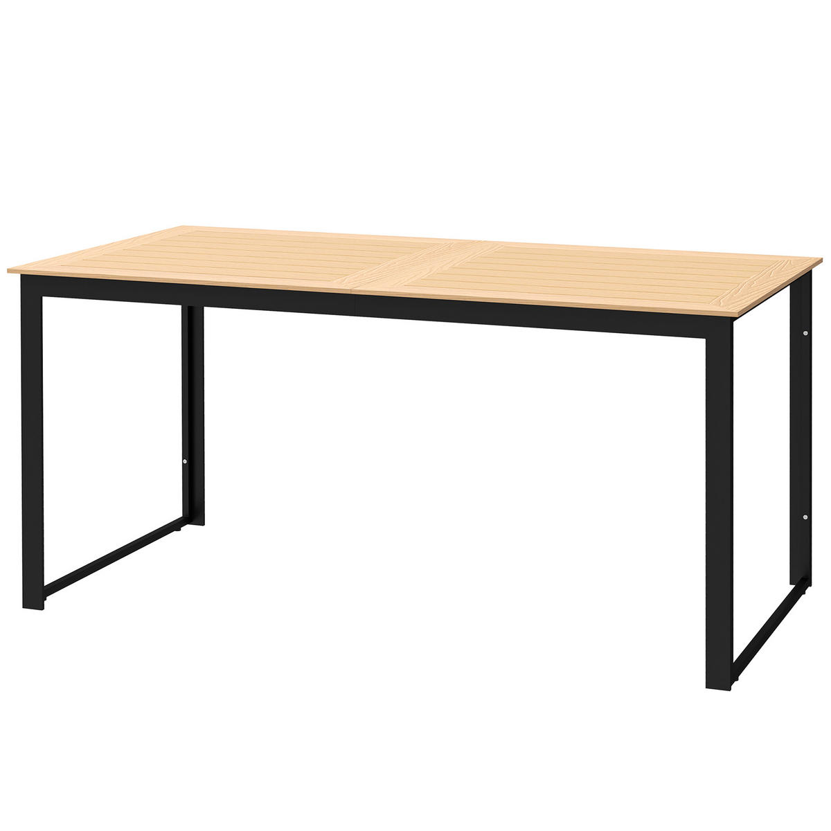 GARTENTISCH DE-07371 mit Lamellen-Tischplatte für 6 Personen Teak - Teakfarben, Metall (160/80/75cm) - ComfortXL