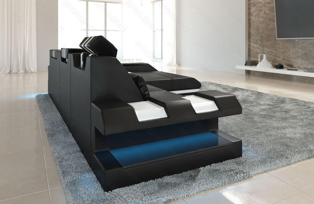 ECKSOFA Apollonia L - Schwarz, Leder (190/295cm) - Sofa Dreams