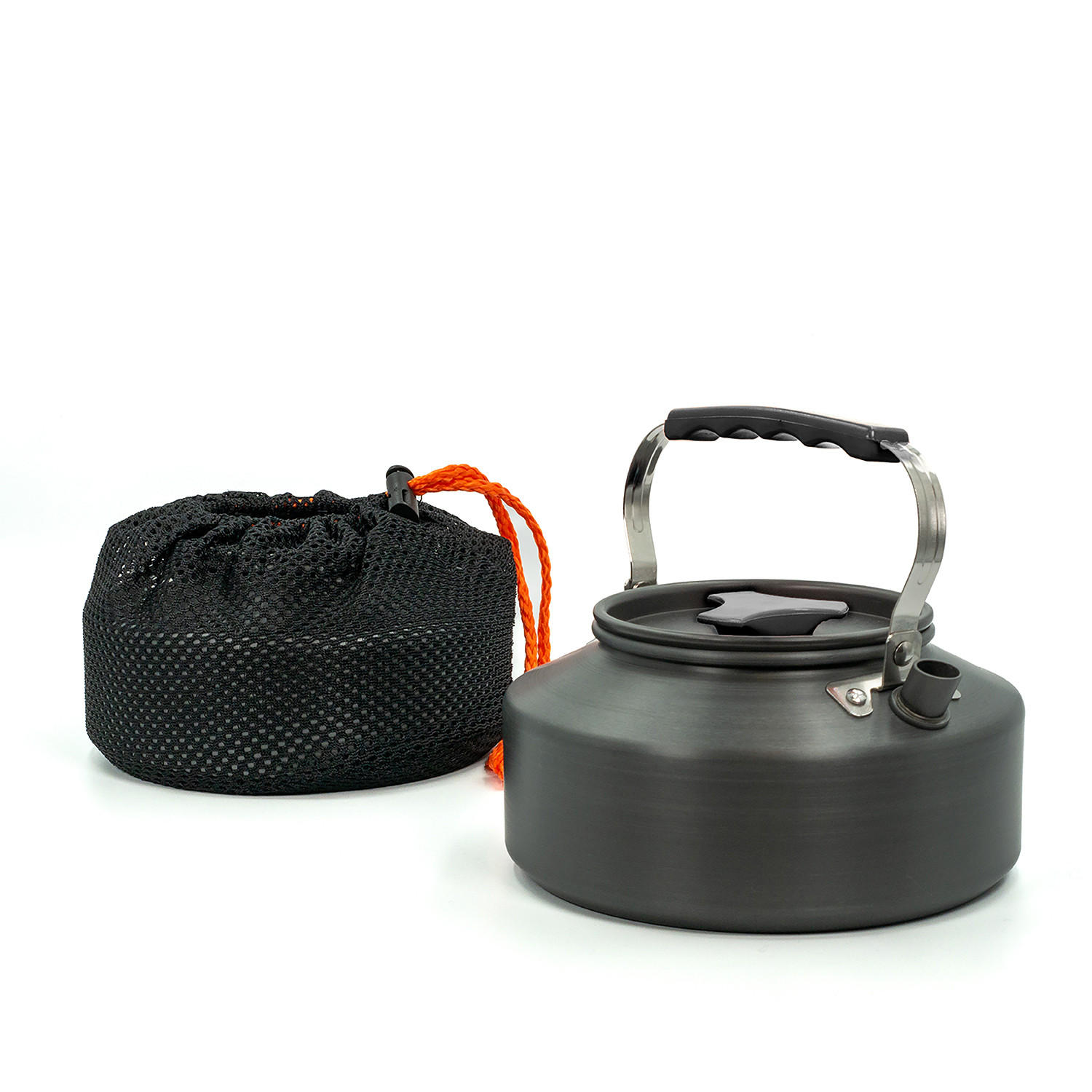 WASSERKOCHER Camping Kochkessel 1.1 L - Schwarz, Metall (17.5cm) - Intirilife