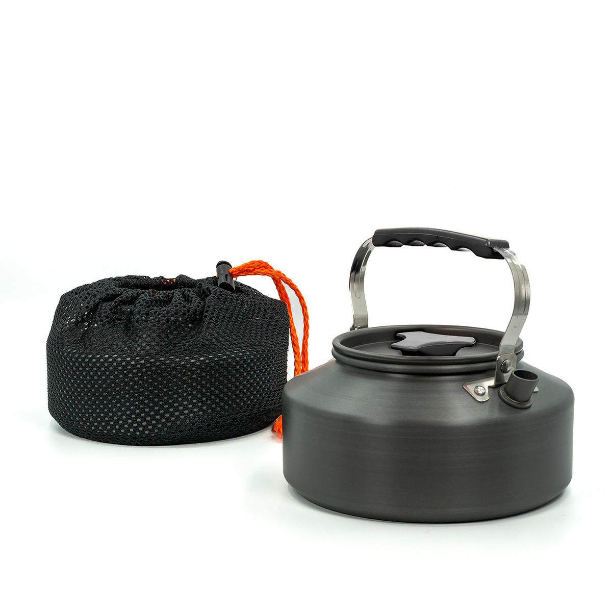 WASSERKOCHER Camping Kochkessel 1.1 L - Schwarz, Metall (17.5cm) - Intirilife