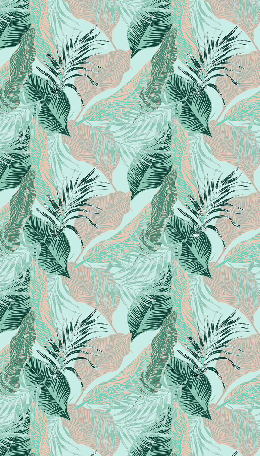 VERDUNKELUNGSROLLO 80x140 cm Tropische Blätter - Blau, Textil (80/140cm) - TULUP