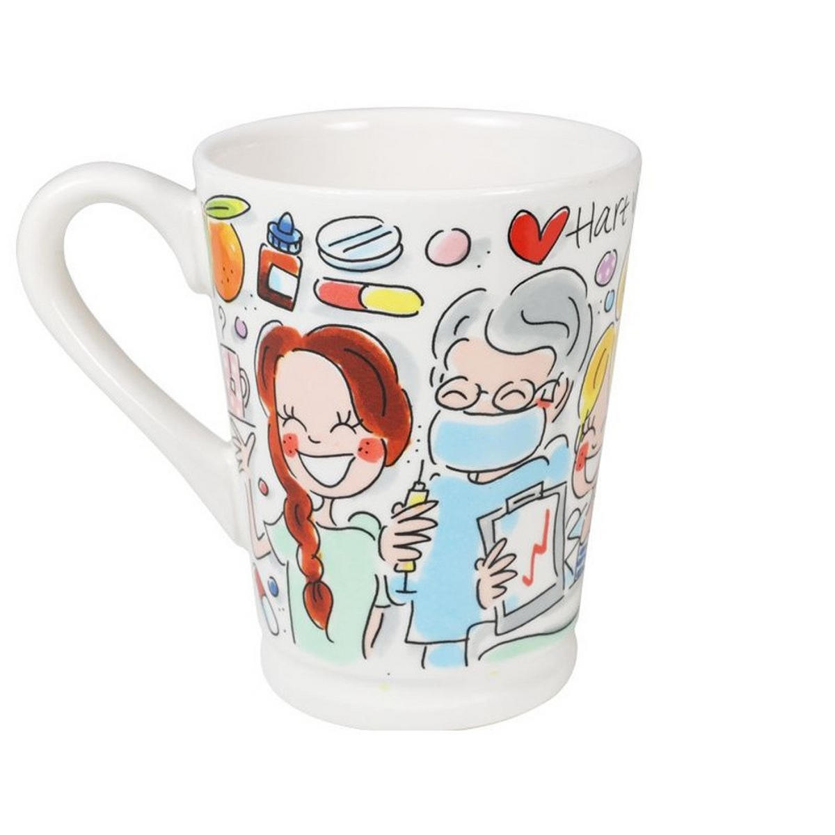 XL-BECHER Herz für die Pflege in Bunt - 500 ml - Multicolor, Keramik (0.5L) - Blond Amsterdam