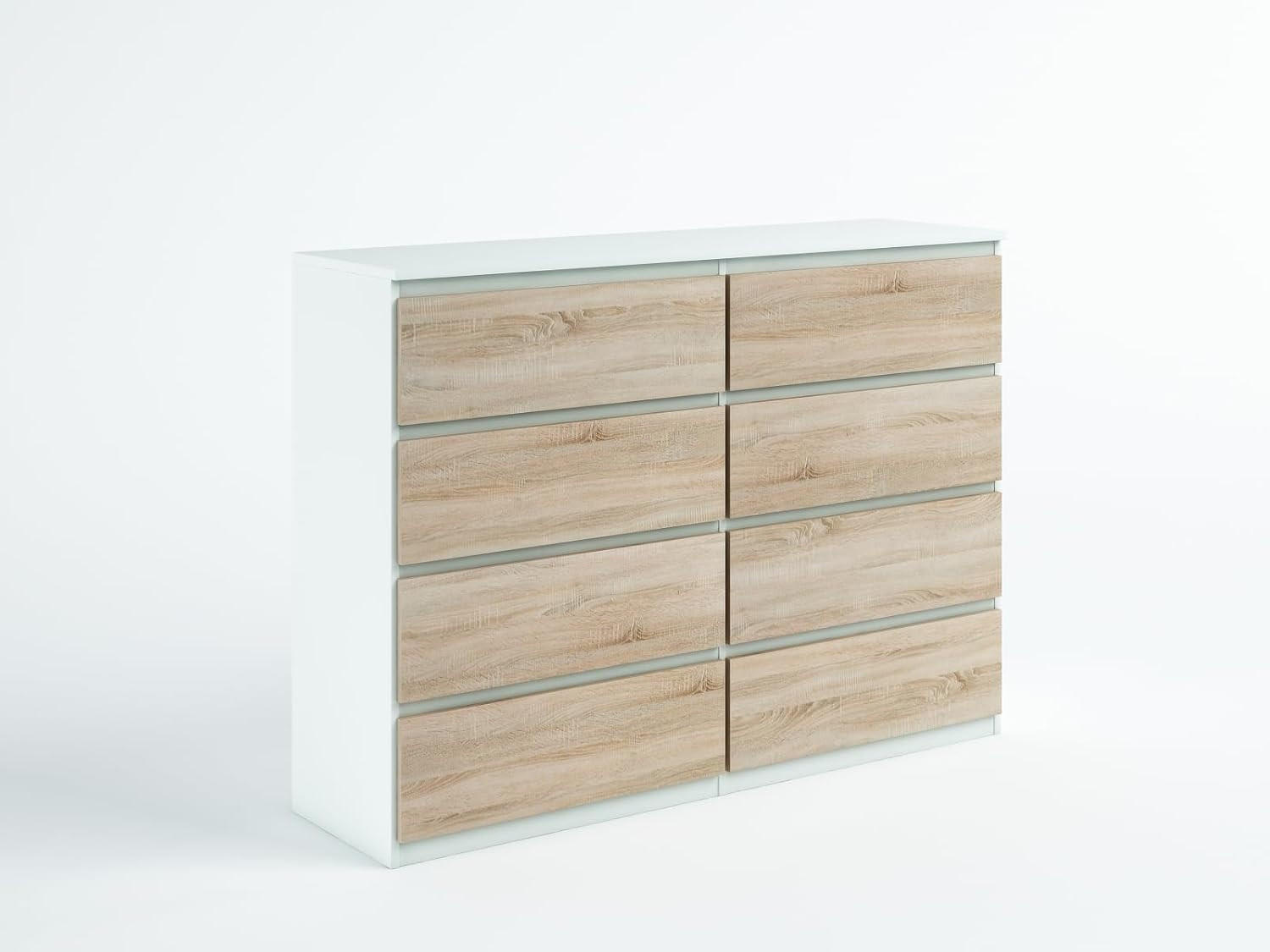 Mobelsta Kommode Weiß, Sonoma Eiche 120x101.5x39 cm