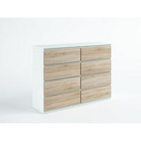 KOMMODE 120 Weiß & Sonoma oak 120x39x101,5 cm - Weiß/Sonoma Eiche, Holzwerkstoff (120/101.5/39cm) - Mobelsta