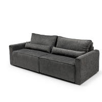 ECKSOFA mit Schlaffunktion 8 fach verstellbare Rückenlehne - Anthrazit, Holz (137/190cm) - Gowoll