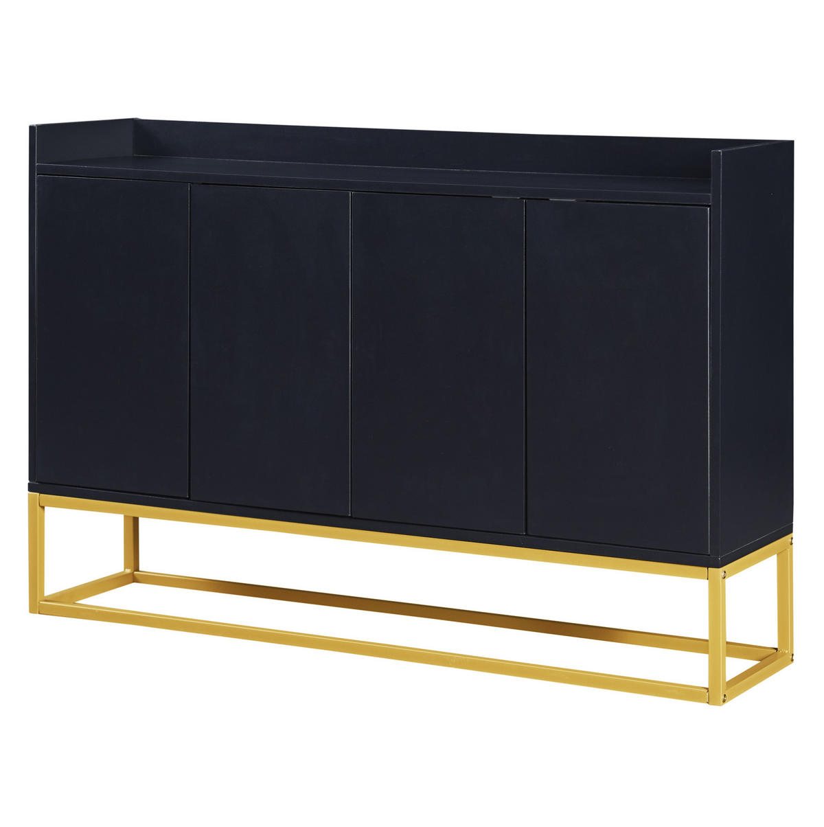 KOMODA 120x30x80 cm černá, bez úchytek, s úložným prostorem - černá, kompozitní dřevo (120/80/30cm) - BEAOK