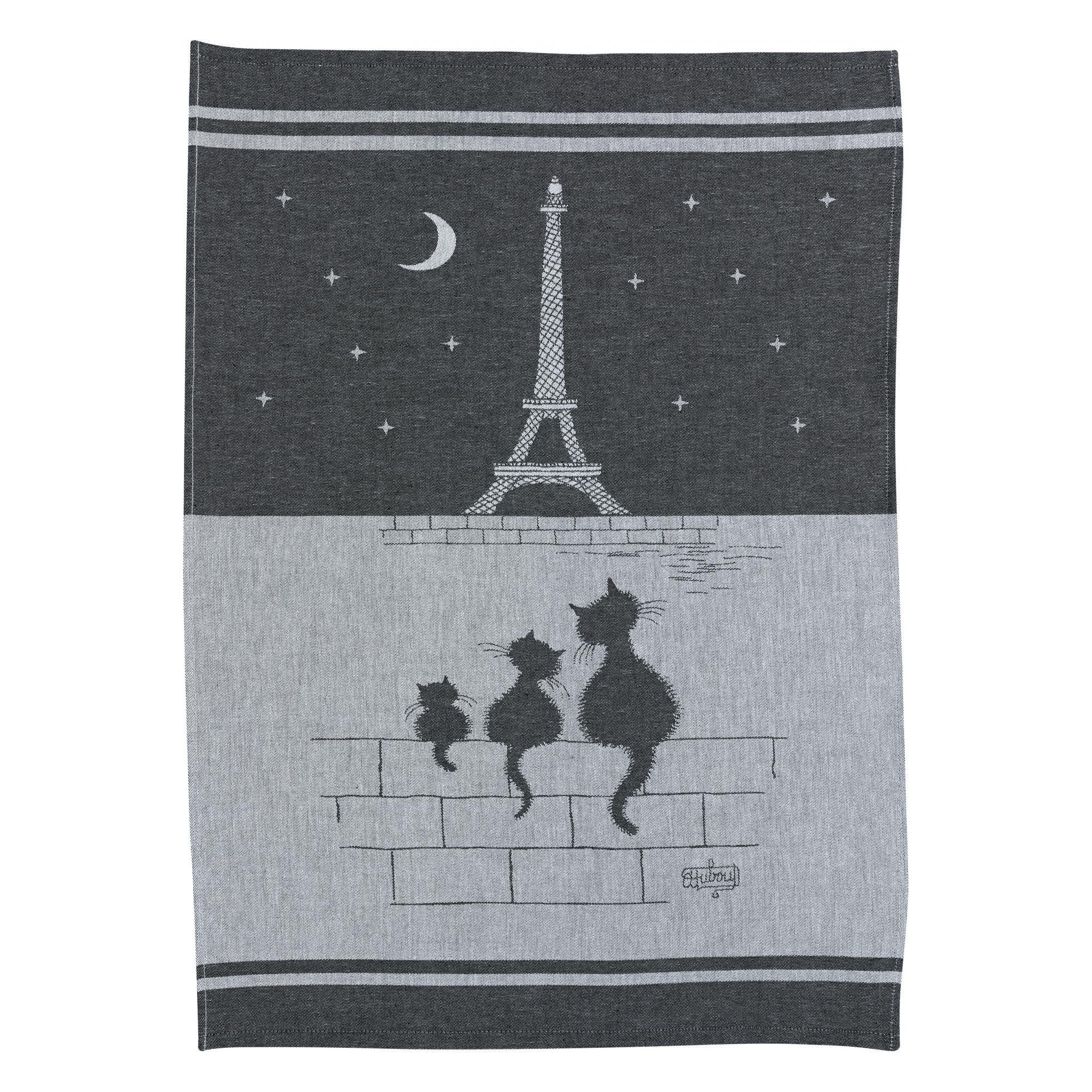 JACQUARD GESCHIRRTUCH Chats Tour Eiffel umbra 50 x 70 cm - Grau, Textil (50/70cm) - Winkler