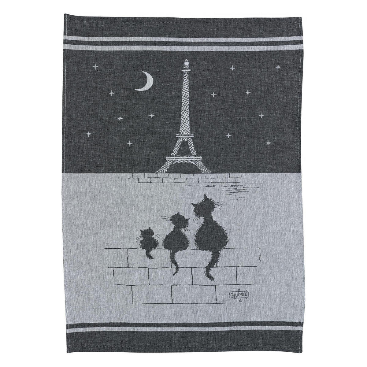 JACQUARD GESCHIRRTUCH Chats Tour Eiffel umbra 50 x 70 cm - Grau, Textil (50/70cm) - Winkler