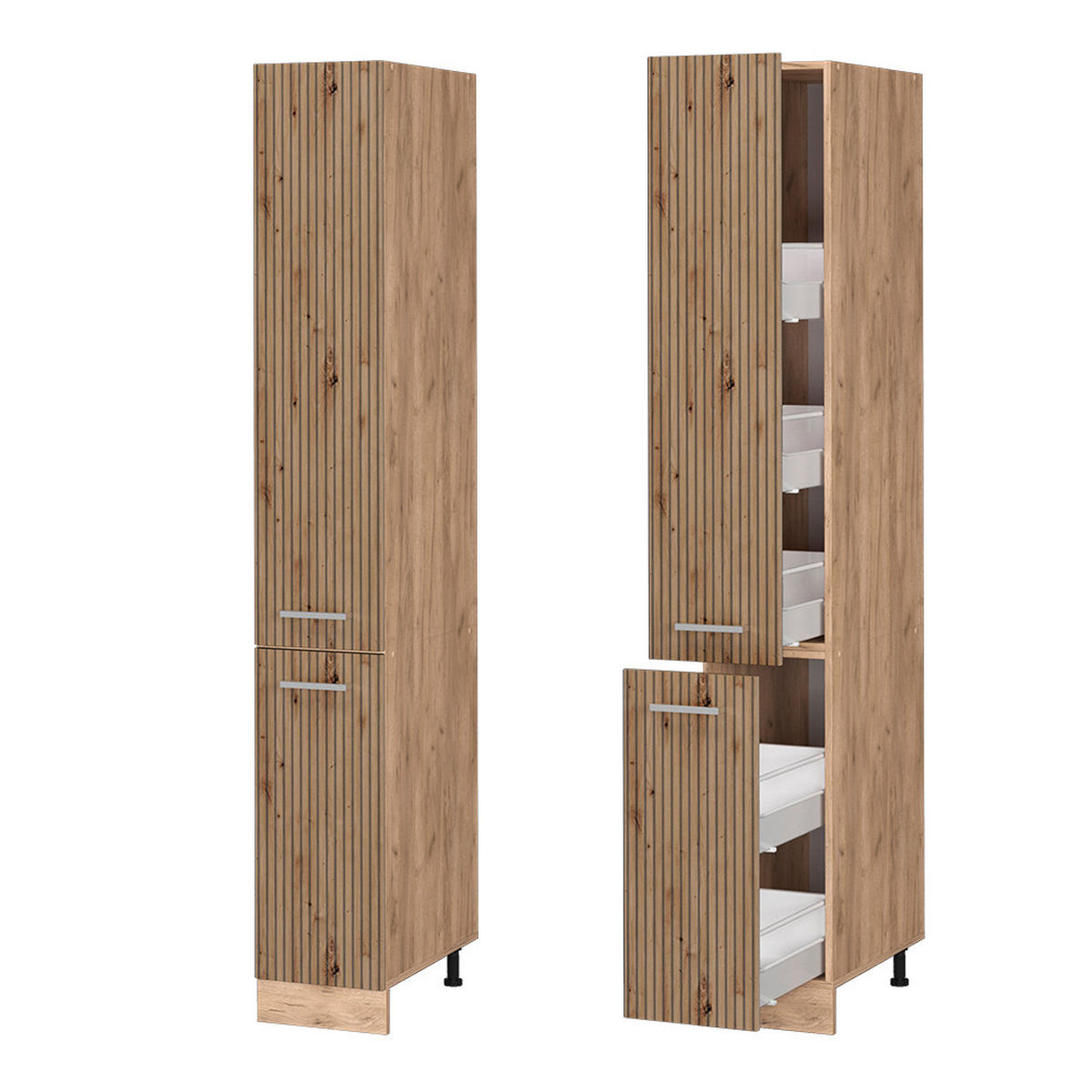 APOTHEKERSCHRANK R-Line Artisan-Eiche 30 cm - Honigeiche/Eiche Wotan, Holzwerkstoff (30/206.8/57.2cm) - Vicco