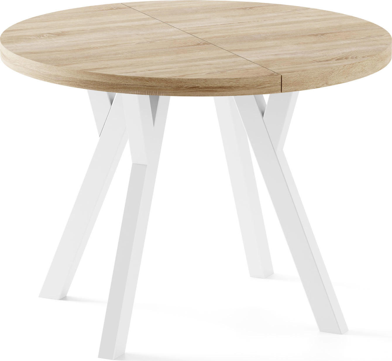 ESSTISCH Twixy XXL groß rund oval ausziehbar, Eiche Hell Braun 100-300/100/76 cm - Braun/Weiß, Holz/Holzwerkstoff (100/300/76cm) - WFL GROUP
