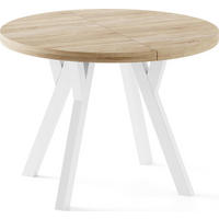 ESSTISCH Twixy XXL groß rund oval ausziehbar, Eiche Hell Braun 100-250/100/76 cm - Braun/Weiß, Holz/Holzwerkstoff (100/250/76cm) - WFL GROUP