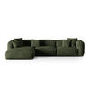 ECKSOFA modular links Martina aus Samt grün 3 Sitzplätze - Grün, Textil (176/332cm) - Micadoni