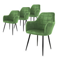 ESSZIMMERSTUHL Samt Hellgrün 4er Set - Grün, Textil (60/84/58cm) - ML-DESIGN