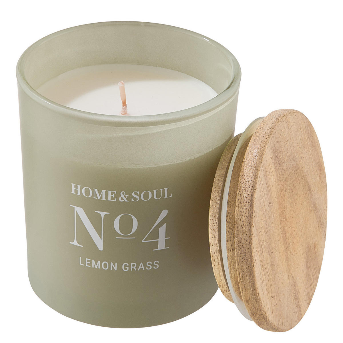 DUFTKERZE Home & Soul No. 4 Lemon Grass - Grün, Holz/Paraffin (9cm) - Butlers