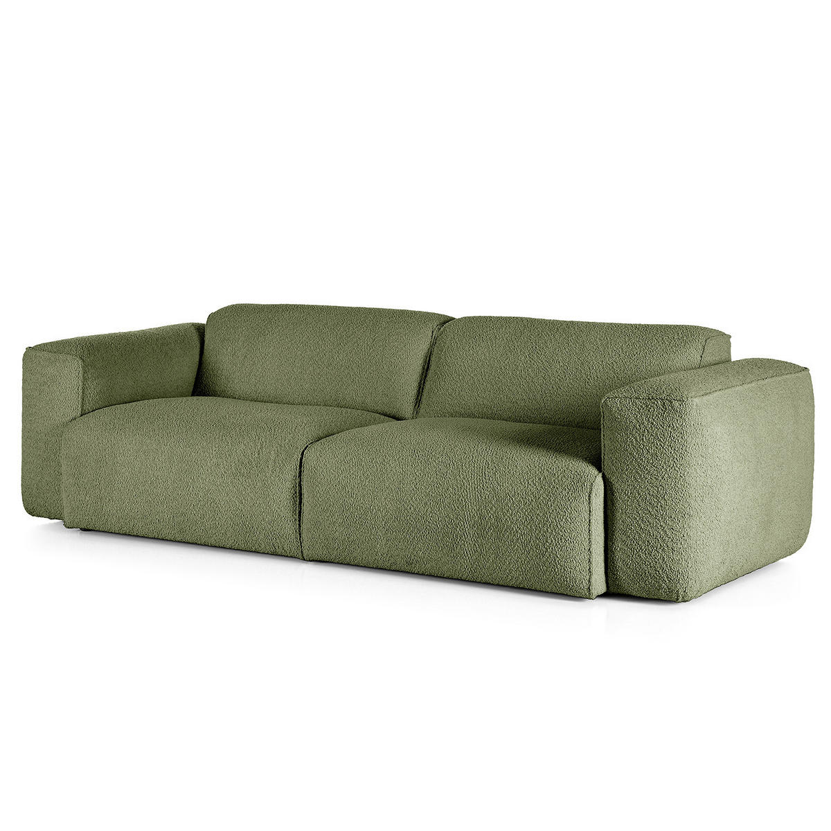 3-SITZER SOFA - Schwarz/Grün, Kunststoff/Textil (251/71/102cm) - home24
