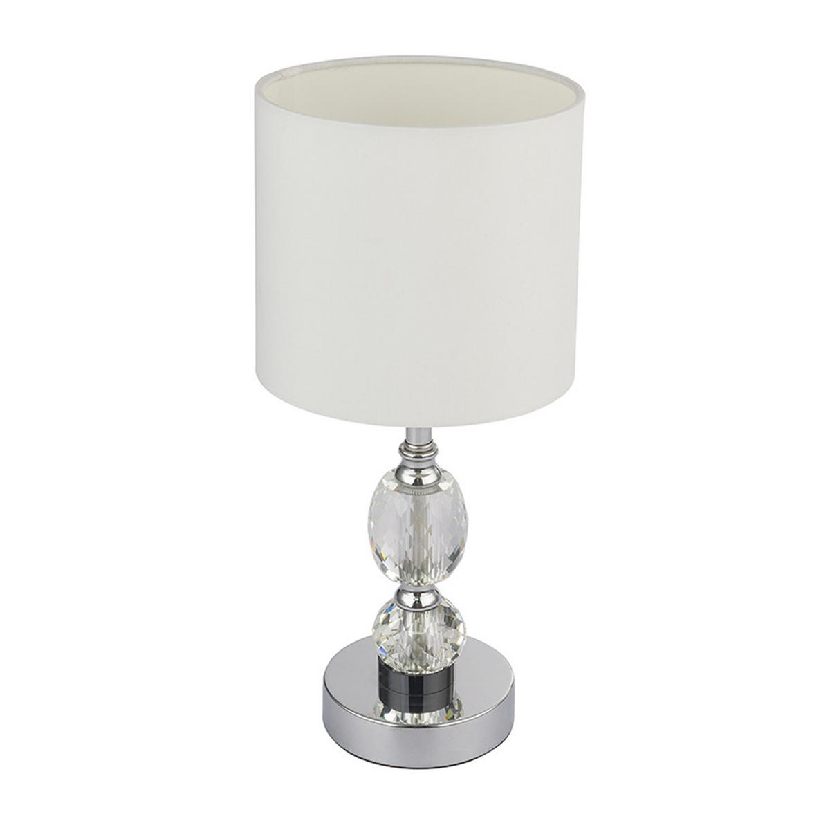 TISCHLEUCHTE Metall Kristallglas Weiß - Weiß, Metall (15/15/34cm) - Globo Lighting