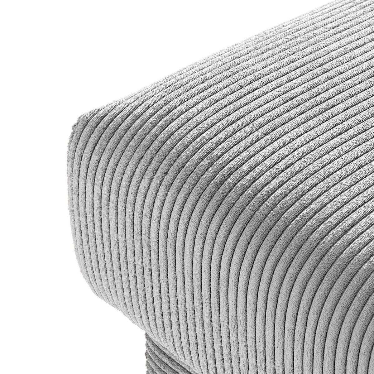 HOCKER GUSTAVO II, Hellgrau - Hellgrau/Braun, Holz/Holzwerkstoff (92/49/92cm) - KONSIMO®