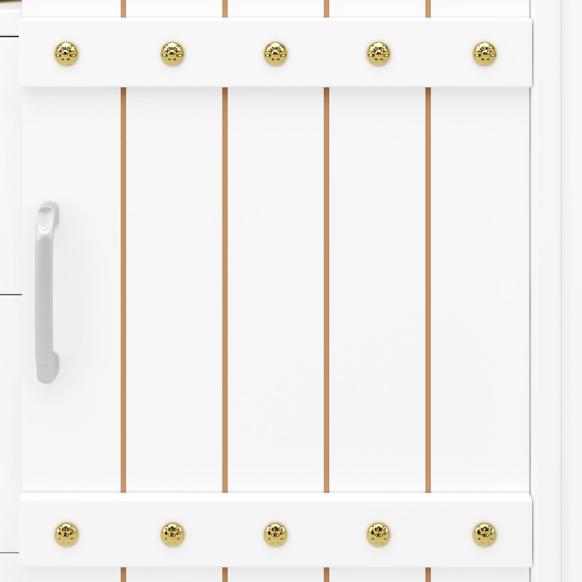 KÜCHENWAGEN 110x42x90cm Weiß mit 3 Schubladen,Schiebetüren & 4 Rollen - Weiß, Holzwerkstoff (110/90/42cm) - Modfu