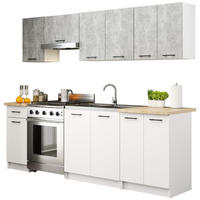 KUCHYŇSKÝ BLOK Beton, bílá 203/240/46 - bílá, kompozitní dřevo (240/203/46cm) - RAUMHIRSCH FURNITURE