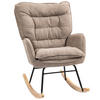 SCHAUKELSTUHL Schwingsessel Armlehnsessel mit Chenilleoptik für Schlafzimmer - Braun/Naturfarben, Holz/Textil (98.5/97/71cm) - HOMCOM