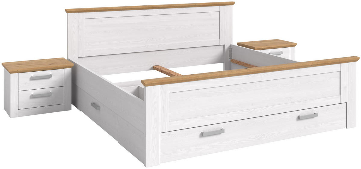 BETTANLAGE Verona Sibiu Lärche Nachbildung 301/90/209 cm - Lärchefarben, Holzwerkstoff - Xonox