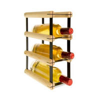 WEINREGAL Vinotega Mod Metal 32,5x12,5x24,5 cm 1x3 Flaschen Massives Kiefernholz Natur - Naturfarben, Holz (12.5/32.5/24.5cm) - PROREGAL