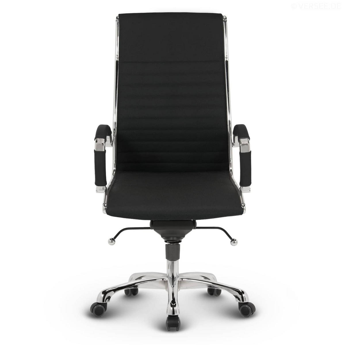 BÜROSTUHL Montreal Stoff Schwarz – ergonomisch, 150 kg belastbar, Sitzhöhe 52-64cm - Schwarz, Textil/Metall (60/121/60cm) - Versee