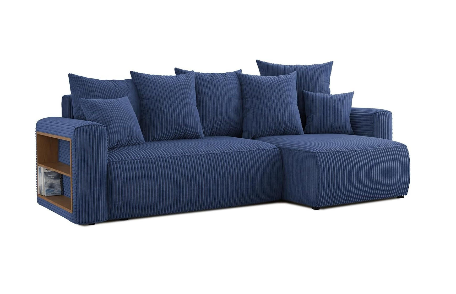 ECKSOFA SOLARIS L - Blau, Holzwerkstoff (238/142cm) - Meblini