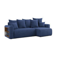 ECKSOFA SOLARIS L - Blau, Holzwerkstoff (238/142cm) - Meblini
