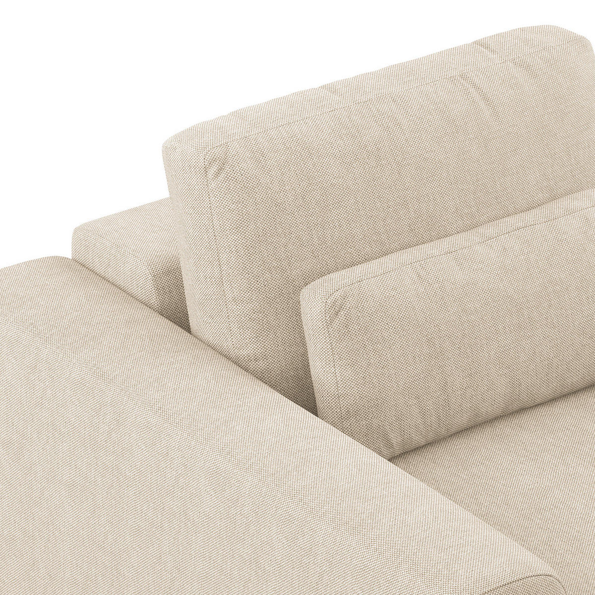 ECKSOFA mit XXL-Longchair - Beige/Schwarz, Kunststoff/Textil (323/182cm) - home24