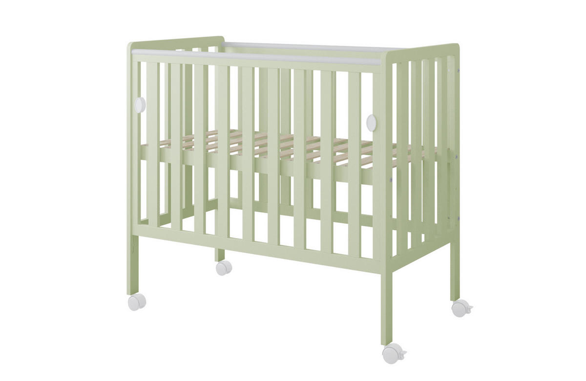 BEISTELLBETT Milo - Mintgrün, Holz (50/100cm) - kiki design