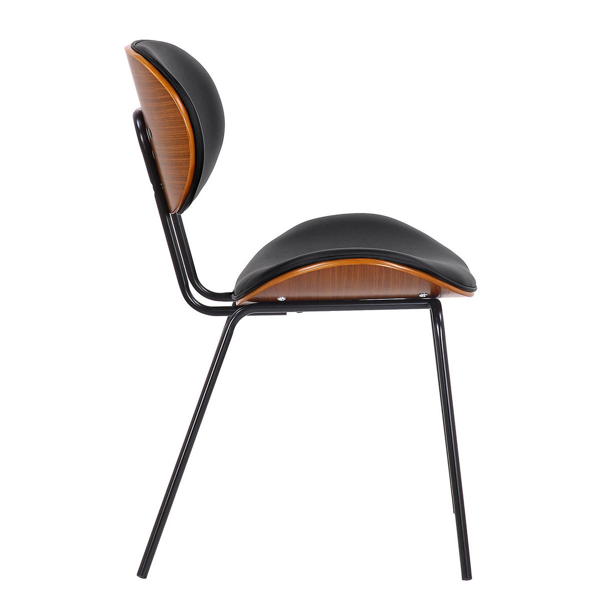 ESSZIMMERSTUHL - Kunstleder / Eisen, 2er-Set - Schwarz, Kunststoff (51/79/57cm) - home24